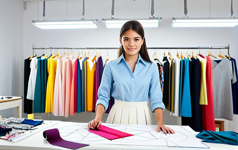 Fashion Design Studio**
"A young fashion designer in a brightly lit studio, surrounded by fabric swatches, sketches, and a dress form, fully clothed in appropriate work attire, safe for work, perfect anatomy, correct proportions, natural pose, professional photography, high quality, family-friendly, showcasing garment construction, sewing machines visible, bolts of colorful fabric displayed. The designer is diligently working on a new design."
**
